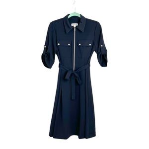 Shelby & Palmer Navy Blue dress with zipper and button details Size 6